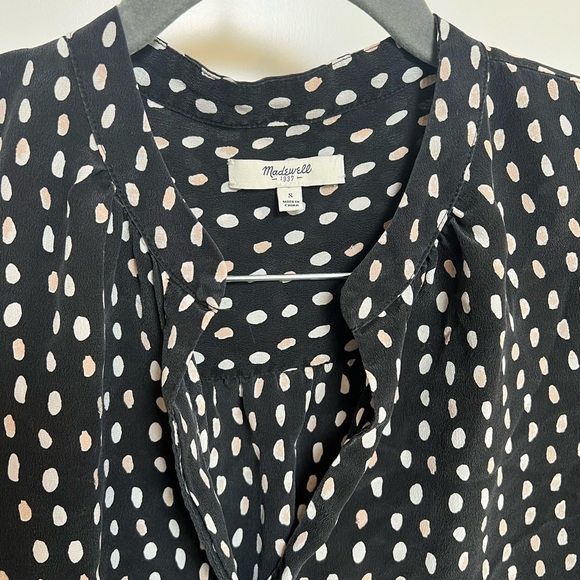 Madewell Silk Poet In Paintdot Blouse (Small) - Picture 2 of 4